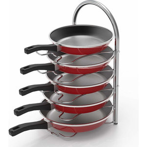 Details about   Kitchen Cabinet 5 Adjustable Compartments Pan and Pot Lid Organizer Rack Holder 