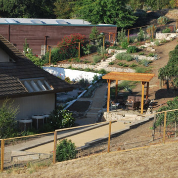 Bocce Ball Court and Seating Area at the home vineyard.