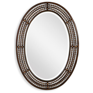 34" Traditional Bronze Oval Mirror