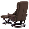 vidaXL Recliner Swiveling Massage Recliner Chair Brown Faux Leather and Bentwood