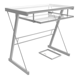 Furniture of America Fiora Modern Metal Swivel Writing Desk in White