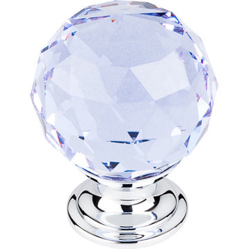 Top Knobs  -  Light Blue Crystal Knob 1 3/8" w/ Polished Chrome Base