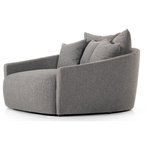Four Hands - Chloe Media Lounger-Fallon Charcoal - Roomy style. Charcoal upholstery covers a dramatic U shape for a spacious, sink-in sit. Throw pillows present an added touch of comfort to this sensibly styled media lounger, perfect for movie nights.