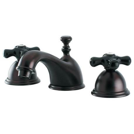 Kingston Brass Widespread Bathroom Faucet With Brass Pop-Up, Oil Rubbed Bronze