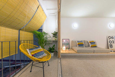 Minimalist family room photo in Barcelona