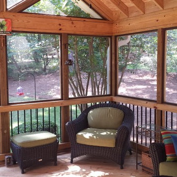 Open and Airy Gable Roof Macon Screened Porch