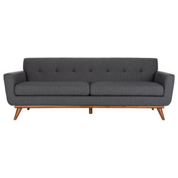 Talifah Linen Tufted Sofa, Slate Gray