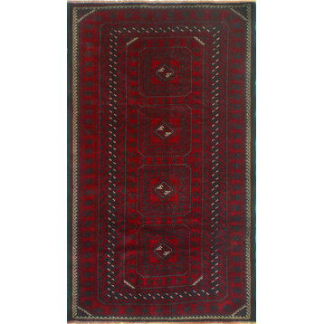 Fine Vintage Distressed Veronica Red/Charcoal Rug, 4'0x6'7