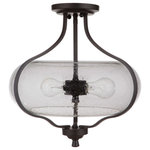 Craftmade Lighting - Craftmade Lighting 49952-ESP Serene - Two Light Semi-Flush Mount - The Serene is a lighting collection with beautifulSerene Two Light Sem Espresso *UL Approved: YES Energy Star Qualified: n/a ADA Certified: n/a  *Number of Lights: Lamp: 2-*Wattage:60w A19 Medium Base bulb(s) *Bulb Included:No *Bulb Type:A19 Medium Base *Finish Type:Espresso