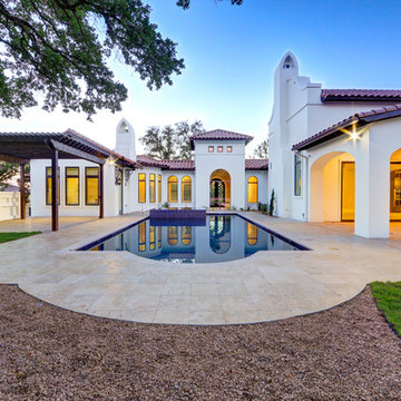 Mediterranean Style Estate Pool (Huntington)