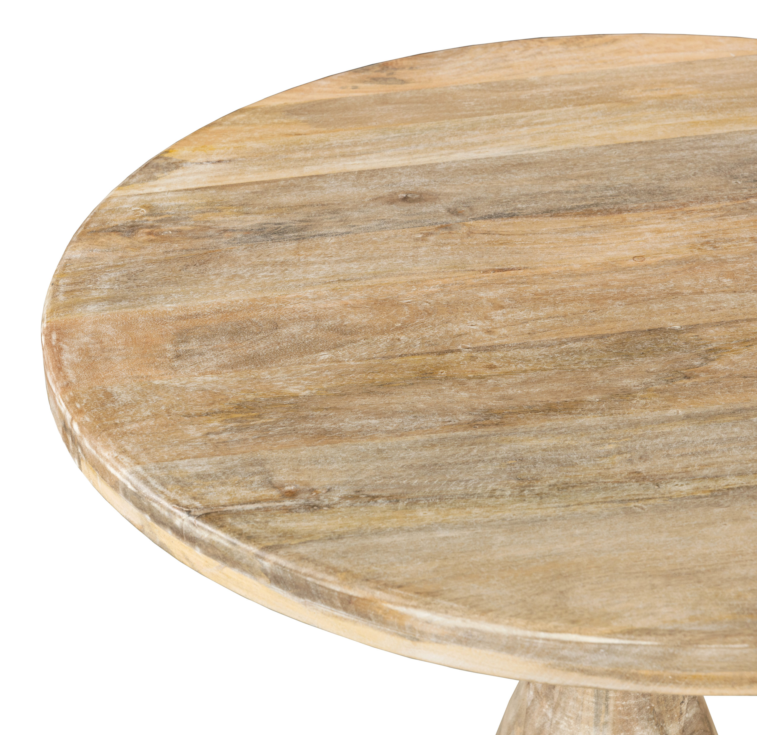 Jenna Pedestal Counter Table in Coastal Natural Finish On Mango Solid ...
