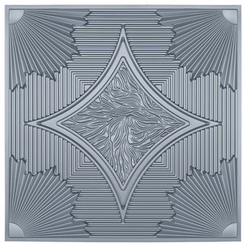 Art3d Drop Ceiling Tiles(12-Pack, 48 Sq.ft), 3D Wainscoting Panels Glue Up 2x2ft, Grey
