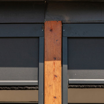 Exterior Motorized Screens for Transitional Home
