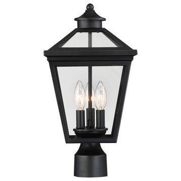 Ellijay 3-Light Outdoor Post Lantern, Black