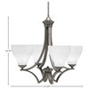 Zilo Uplight, 4 Light, Chandelier, Graphite Finish With 6.25" White Marble Glass