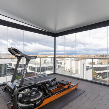 Gimnasio con vista panorámica