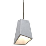 Besa Lighting - Besa Lighting 1XT-SKIPNA-LED-BR Skip - One Light Pendant with Flat Canopy - Our four sided geometrically-shaped Skip natural mini pendant is equipped with a cement-based angle cut shade, while concealing a focused light source for effective task lighting. Produced from natural elements and industrially inspired, this pendant offers a look that will easily merge into the recent urban decorating trend. The 12V cord pendant fixture is equipped with a 10' braided coaxial cord with teflon jacket and a low profile flat monopoint canopy. These stylish and functional luminaries are offered in a beautiful brushed Bronze finish.  Canopy Included: TRUE  Shade Included: TRUE  Cord Length: 120.00  Canopy Diameter: 5 x 5 x 0Skip One Light Pendant with Flat Canopy Natural ShadeUL: Suitable for damp locations, *Energy Star Qualified: n/a  *ADA Certified: n/a  *Number of Lights: Lamp: 1-*Wattage:35w MR16 Halogen bulb(s) *Bulb Included:Yes *Bulb Type:MR16 Halogen *Finish Type:Bronze