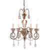 19.29 in 5-Light Mental and Crystal Chandelier in Golden