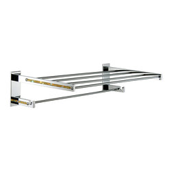 Secret Bath - Cecilia Gold Swarovski Crystals Towel Shelf, Chrome-Gold - Towel Racks & Stands
