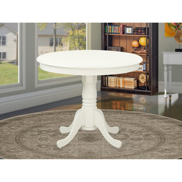 Antique  Table  36  Round  with  Linen  White  Finish