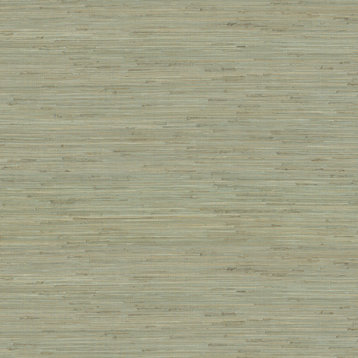 Jeong Teal Knotted Weave Grasscloth Wallpaper Bolt