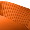 Velvet Tufted Loveseat Sofa With Golden Base, Orange