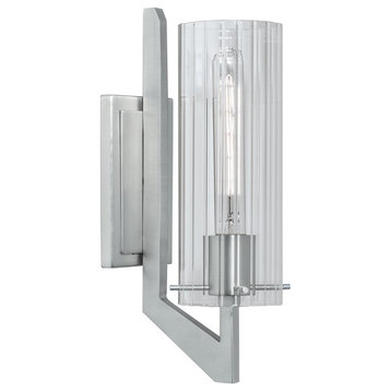 Norwell Lighting Faceted 1 Light Sconce, Brushed Nickel 8143-BN-CL