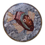 Fish Medallion Mosaic 18" x 18"