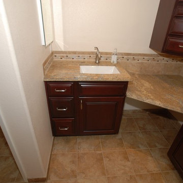 Corner tub & Shower Seat Master Bathroom Reconfiguration Yorba Linda