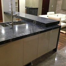 kitchen and living room area