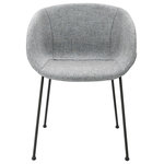 Euro Style - Zach Armchair, Gray-Blue Fabric and Black Legs Set of 2 - Armchair in Gray-Blue Fabric and Black Legs - Set of 2