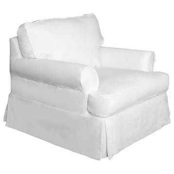 Sunset Trading Horizon Fabric Slipcovered T-Cushion Chair in White