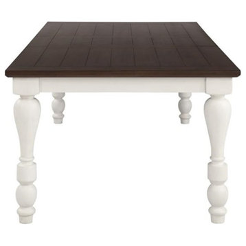 Coaster Madelyn Wood Dining Table with Extension Leaf Cocoa and Coastal White