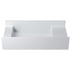 31" Polystone Rectangular Wall Mounted Sink Onl, Matte White, No Faucet