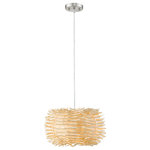 Z-lite - Z-Lite 459-16NAT One Light Pendant Sora Brushed Nickel - Be true to your contemporary design theme and add a slightly Asian artistic touch. The magic of nature blends natural willow stems interlocking to form an opaque shade, making this brushed nickel finish steel and natural willow one-light pendant a showcase decor element.