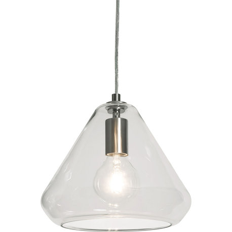 Armitage Pendant, Satin Nickel, Clear