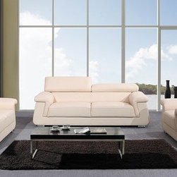 Paris Italian Beige Leather Sofa Set - $3072.95 - Living Room Furniture Sets