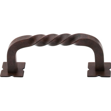 Top Knobs M708 Twist 3 Inch Center to Center Handle Cabinet Pull - Patina Rouge