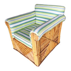 Rare Large Rattan "Big Papa Club" Lounge Chair - Armchairs And Accent Chairs