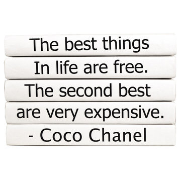 5 Piece The Best Things Coco Chanel Quote Decorative Book Set