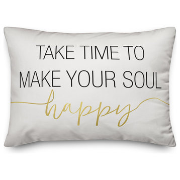 Take Time to Make Your Soul Happy Throw Pillow