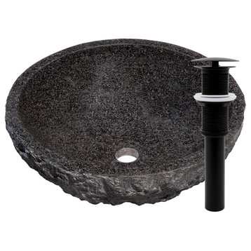 Novatto Absolute Natural Granite Vessel Sink with Drain
