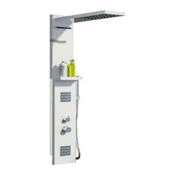 ADM Bathroom Design - ADM Shower Panel System With Handheld Shower Sprayer, White, 57" - Shower Panels And Columns