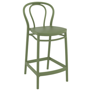 Victor Counter Stool Olive Green, Set of 2