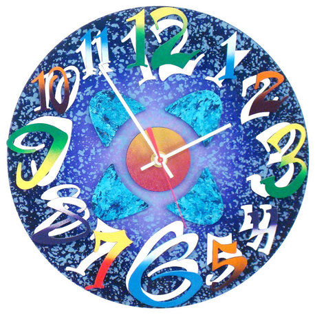 Mod Disk Wall Clock, Purple