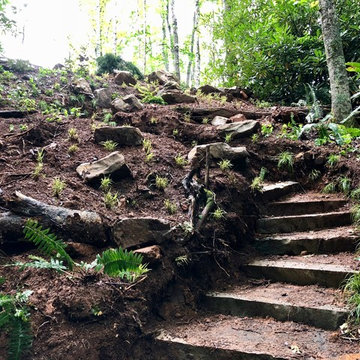 Switchback steps under construction