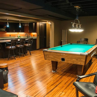 Photo of a classic basement in Minneapolis with orange floors.