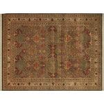 Bareens Designer Rugs - Pak Persian Santa Brown/Ivory Wool Rug - 9'1'' x 12'0'' - Designed with mesmerizing intricacy and gorgeous color palette, this hand-knotted masterpiece demonstrates the beauty and electrifying thrill of Pak Persian art. These meticulously hand-knotted Pak-Persian rug is made with pure wool and features breathtaking traditional, transitional, and tribal designs in bold luxurious color pallets. Known for their intricate designs these rugs are a reproduction of Persian rugs, made in Pakistan with unique Mughal designs. Made by master weavers using the same Persian texture, design and dying technique, we wanted to produce the most significant manifestation of Persian art, life, and culture. This rug is most famous for its exceptional quality, incredible designs, patterns, and vibrant rich color. Pak-Persian rugs made with Persian weave with high knot counts, which enables the high intricacy and detail found in the patterns are also referred to as "State of art", each color adds a rich beautiful detail in the artwork of this rug. The design, color, and beautiful chromatic composition with a vibrant sheen with intricate designs, exude beauty, elegance, and quality make this rug a masterpiece of its own.