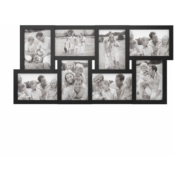 Black Collage Picture Frame with 8 Openings for 4"x6" Photos by Lavish Home