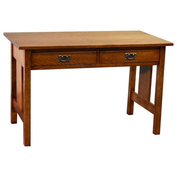 Crafters and Weavers Arts and Crafts 48" Wood Writing Desk in Cherry